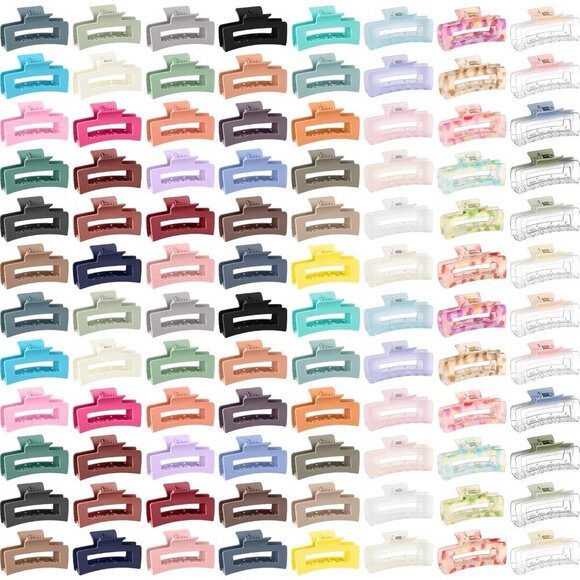 Hair Clips Bulk Set 100 pcs NonSlip Claw Clips Large Colorful for Women Girls main image 6